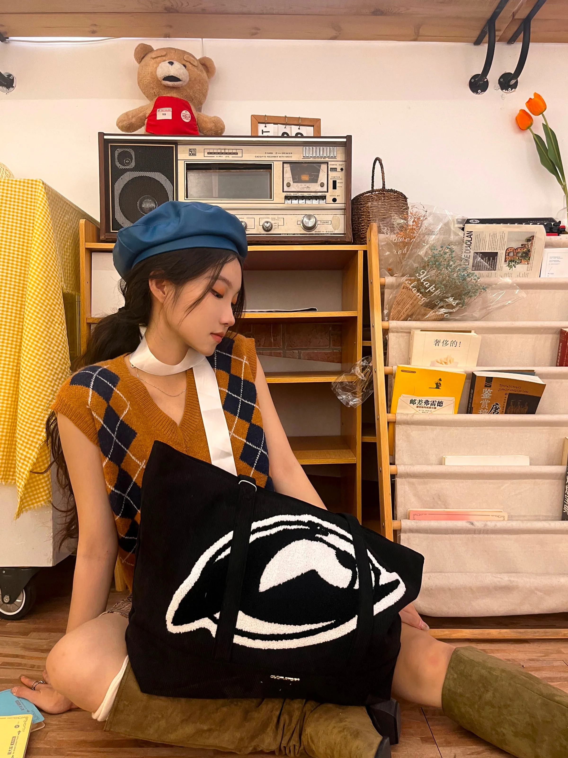 Kiana Corduroy Tote Handbag