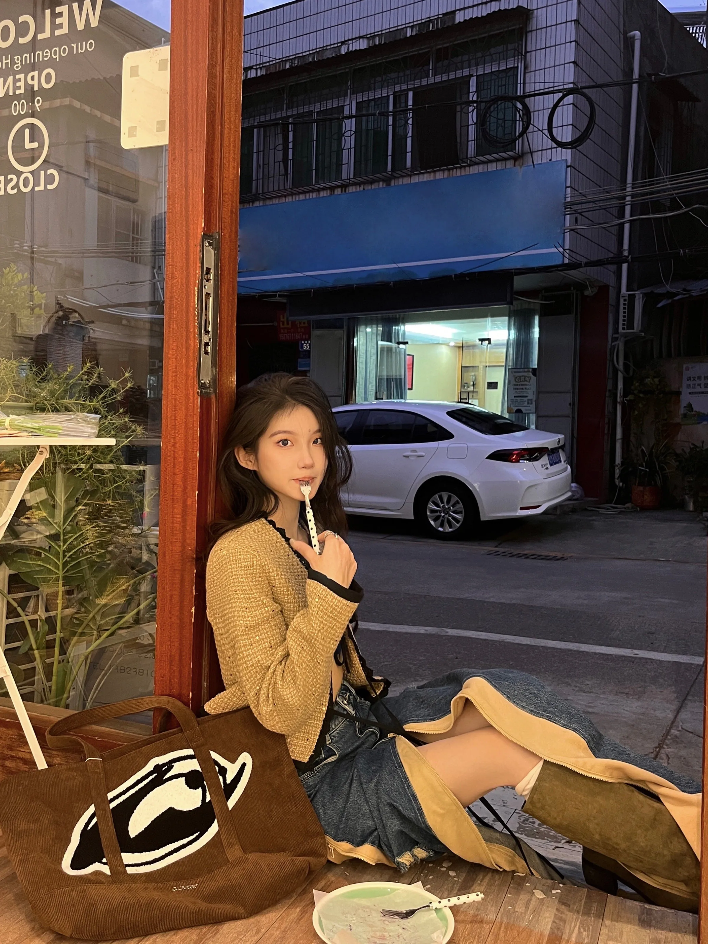 Kiana Corduroy Tote Handbag