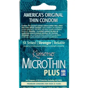 Kimono Micro Thin Condoms with Aqua Lube 3 pack