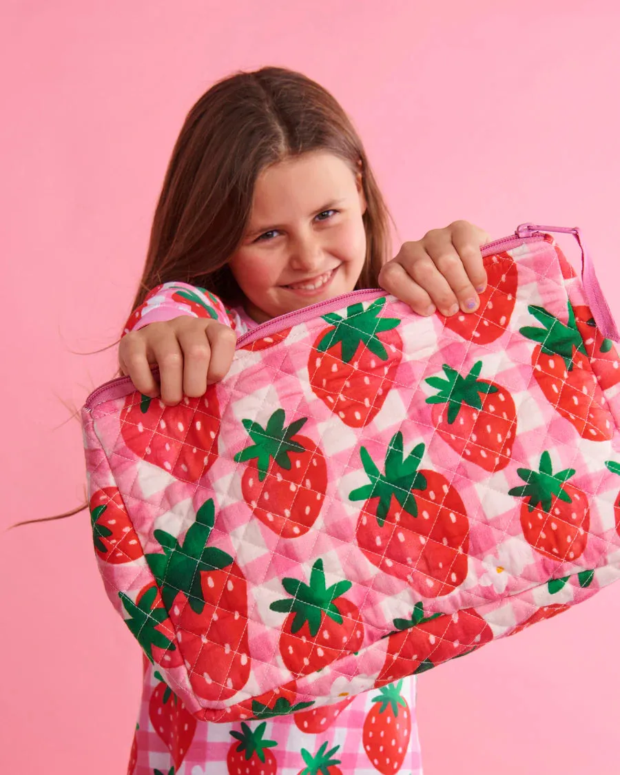 Kip & Co | Strawberry Jam Quilted Cotton Toiletry Purse