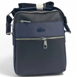 Lacoste Dual-Tone Vertical Crossover Bag with Zip Compartments