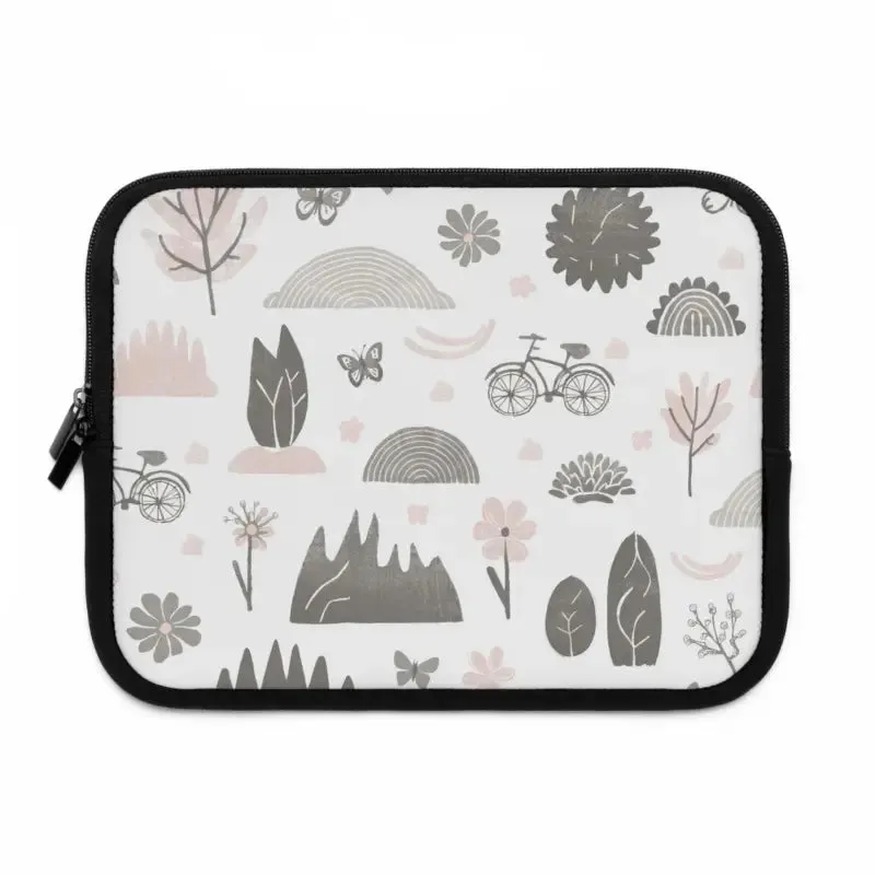 Laptop Sleeve Black Polyester Design for Nature Lovers
