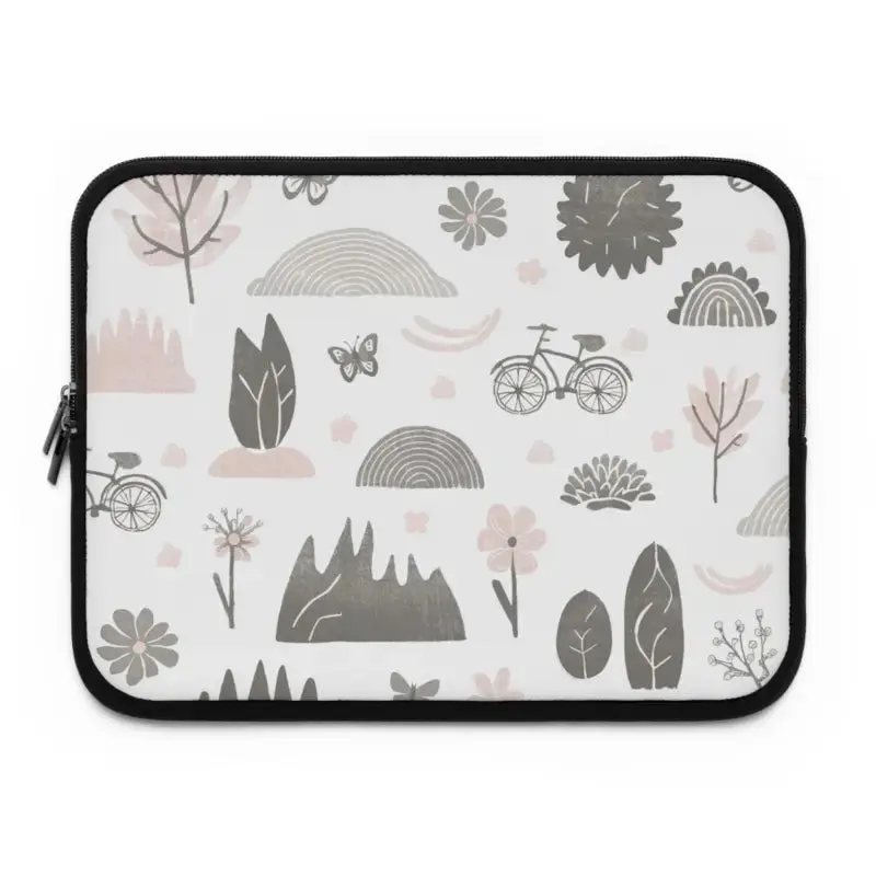 Laptop Sleeve Black Polyester Design for Nature Lovers