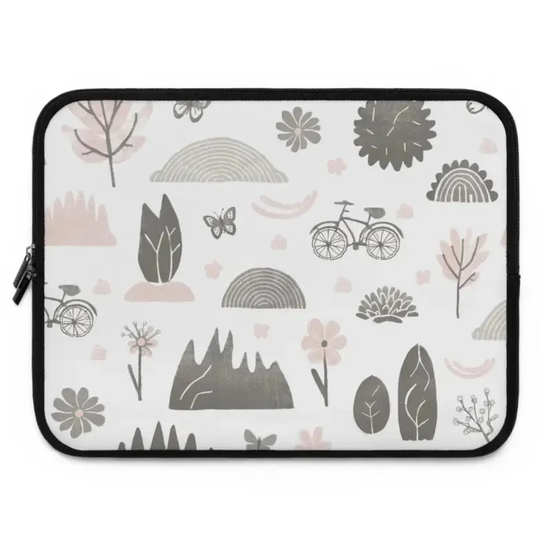 Laptop Sleeve Black Polyester Design for Nature Lovers