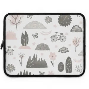 Laptop Sleeve Black Polyester Design for Nature Lovers