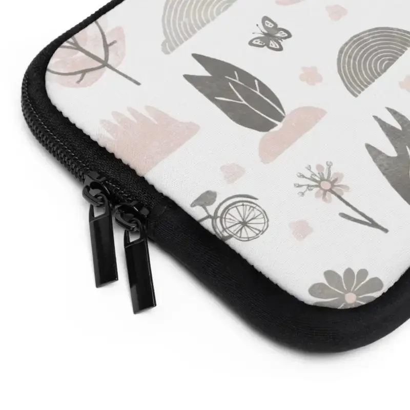 Laptop Sleeve Black Polyester Design for Nature Lovers