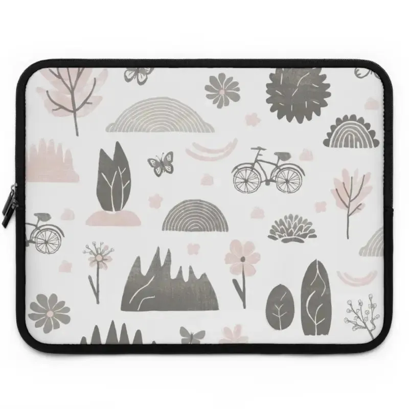 Laptop Sleeve Black Polyester Design for Nature Lovers