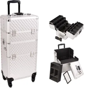 Large Silver 3 in 1 Makeup Travel Case