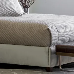 Laurie Diamond Quilted King Coverlet Stone Basketweave 112X98