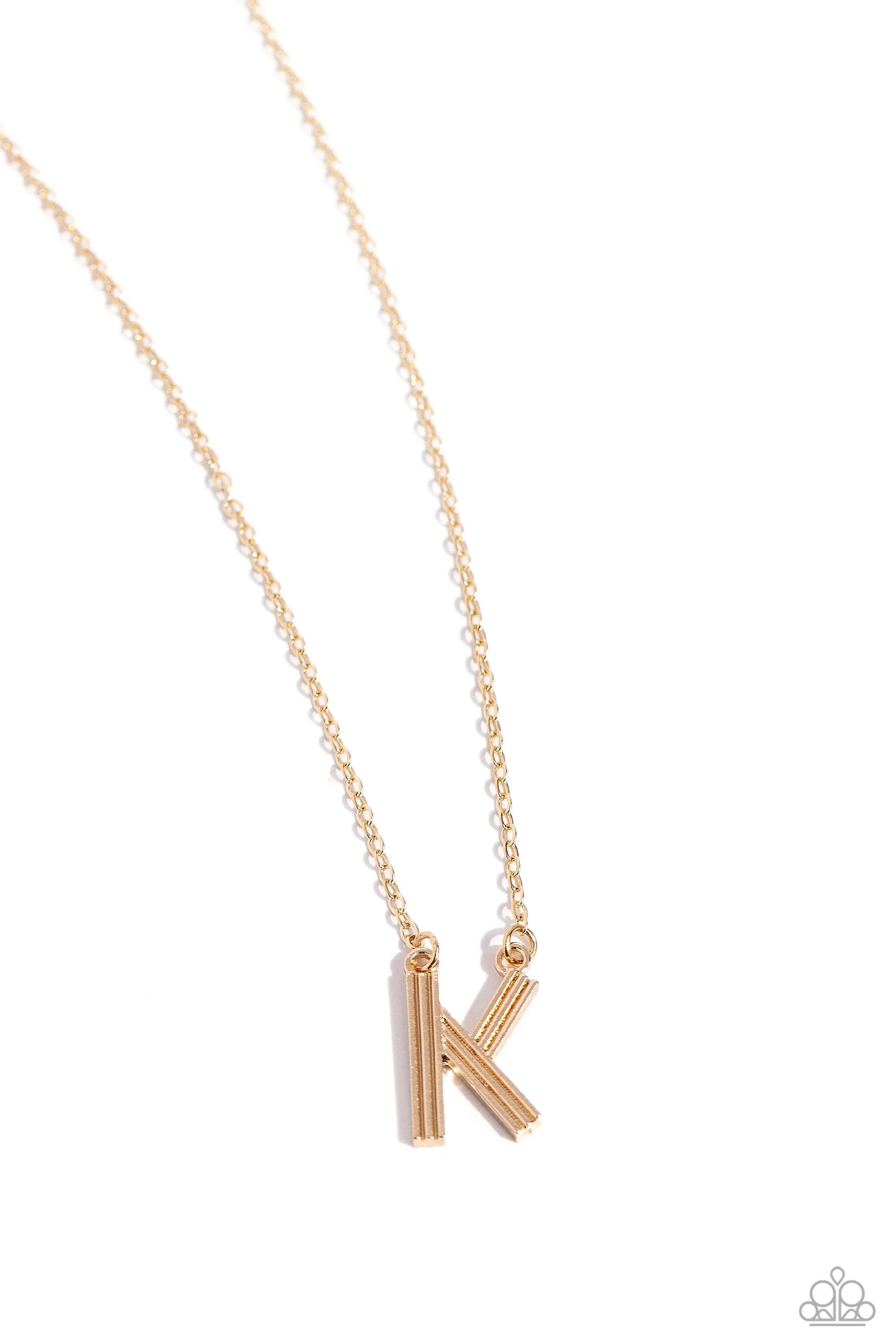 Leave Your Initials - Gold - K Necklace- Paparazzi Accessories