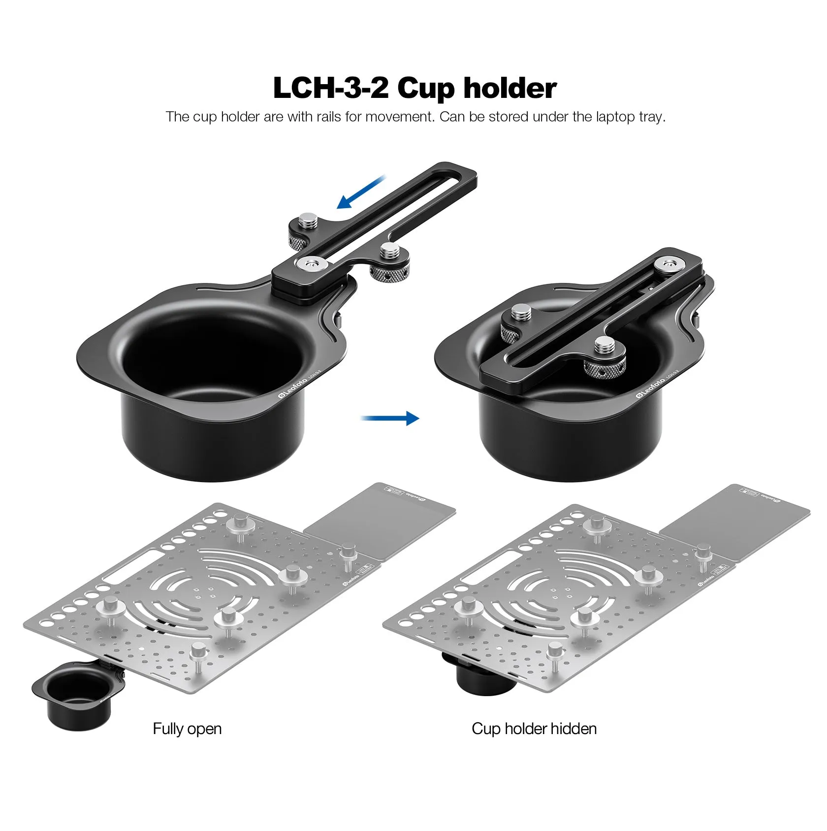 Leofoto LCH-3/LCH-3S Ultimate Laptop Tray (Tray Only) | 1/4" and 3/8" Compatible