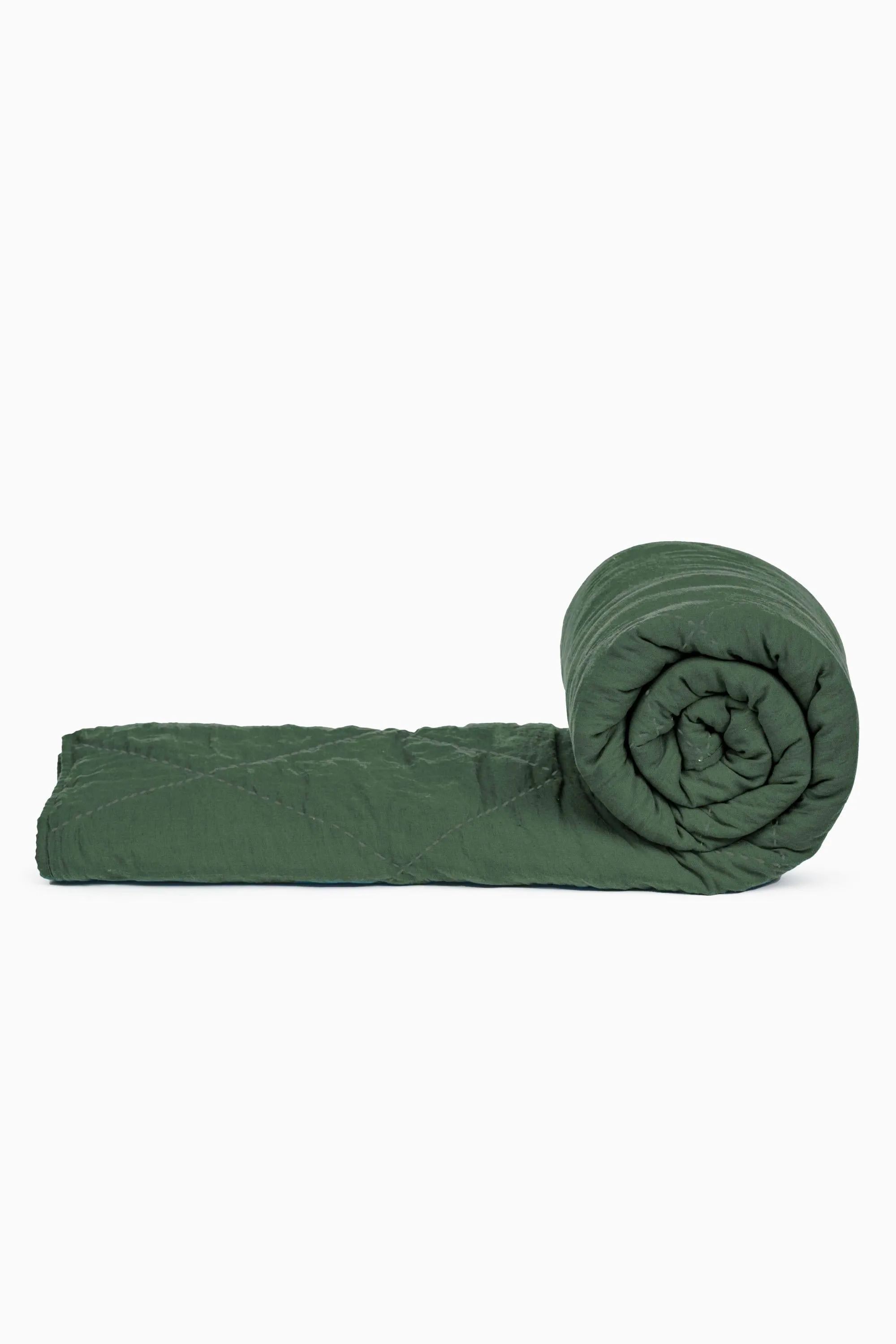 Linen Monotone Hand Quilted Quilt-Vanilla Sky