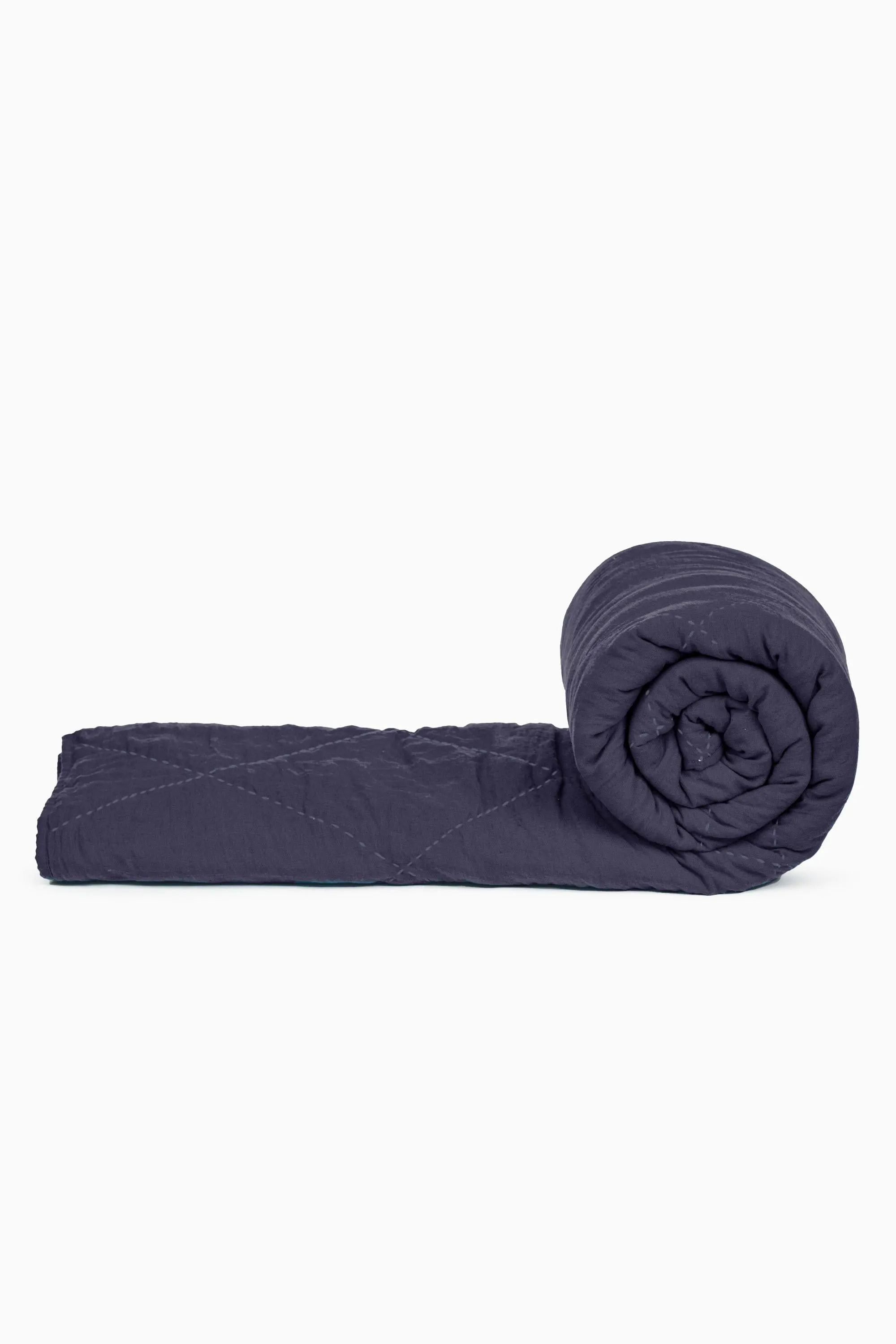 Linen Monotone Hand Quilted Quilt-Vanilla Sky