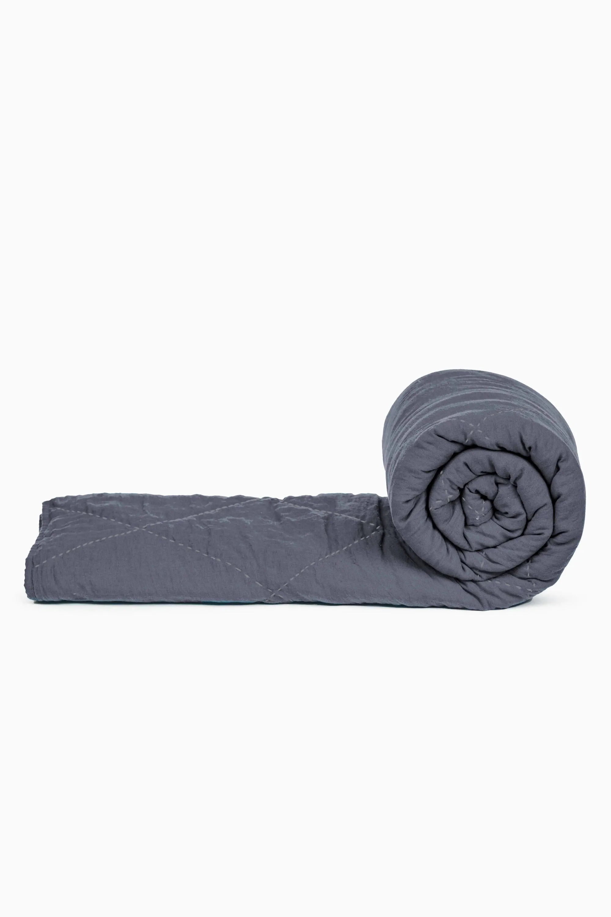 Linen Monotone Hand Quilted Quilt-Vanilla Sky