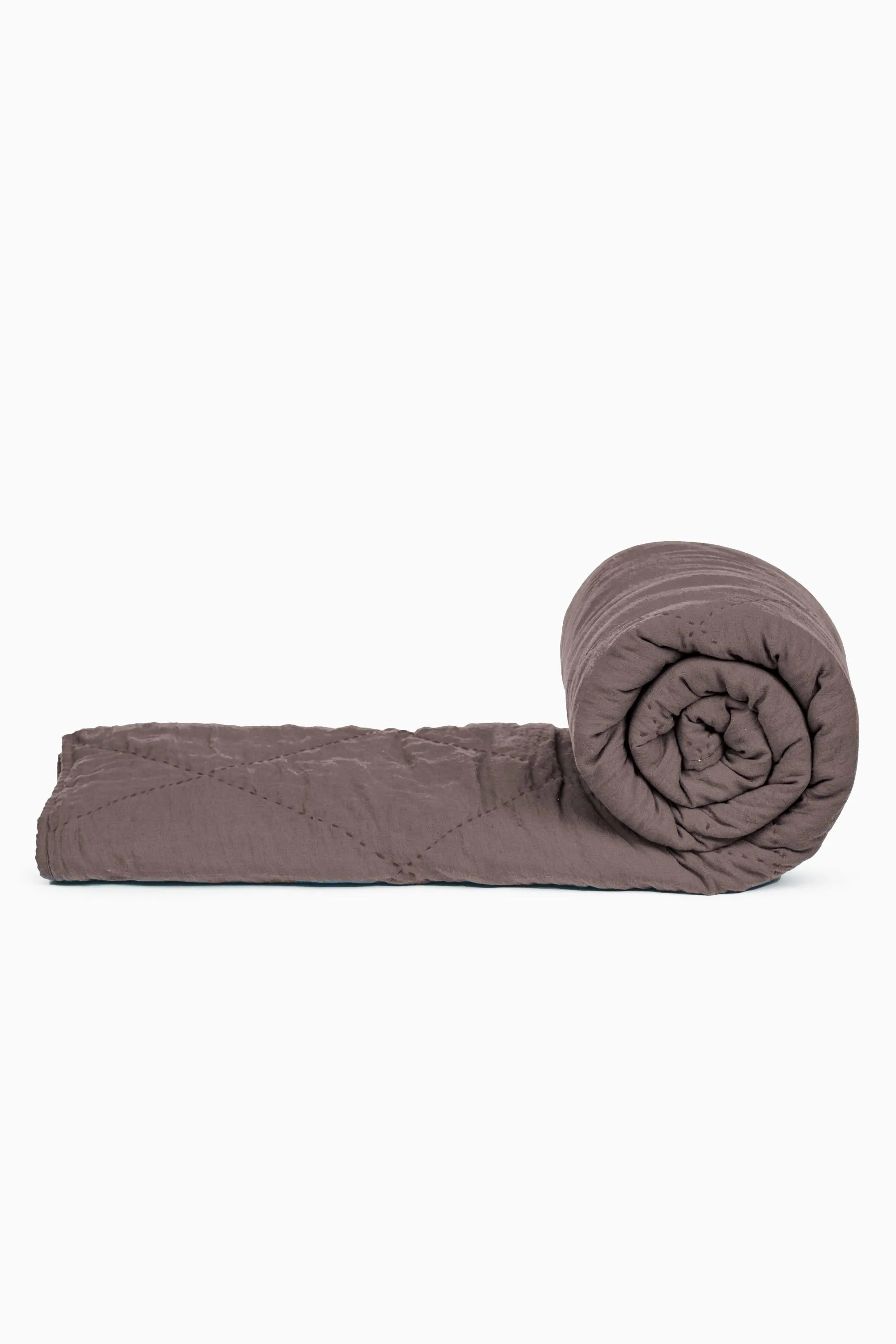 Linen Monotone Hand Quilted Quilt-Vanilla Sky