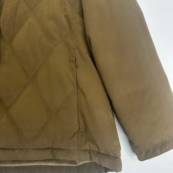 LL‎ Bean Quilted Down Winter Coat Womens Misses Size XL Brown