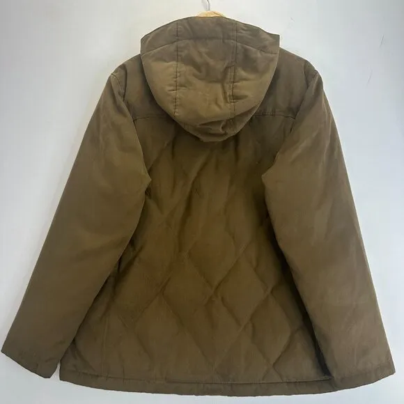 LL‎ Bean Quilted Down Winter Coat Womens Misses Size XL Brown