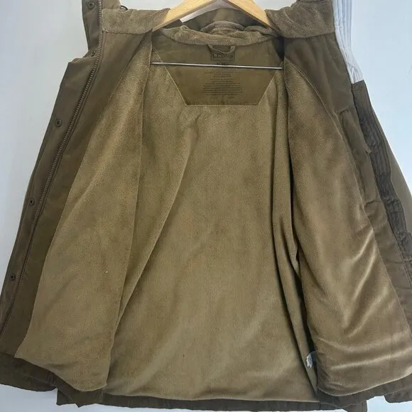 LL‎ Bean Quilted Down Winter Coat Womens Misses Size XL Brown