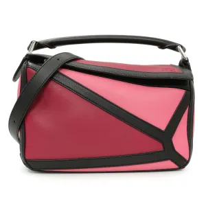 Loewe Raspberry Wild Rose Calfskin Small Graphic Puzzle Bag