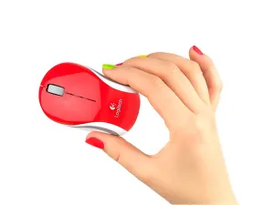 Logitech M187 Mini Mouse Inalambrico, Rojo