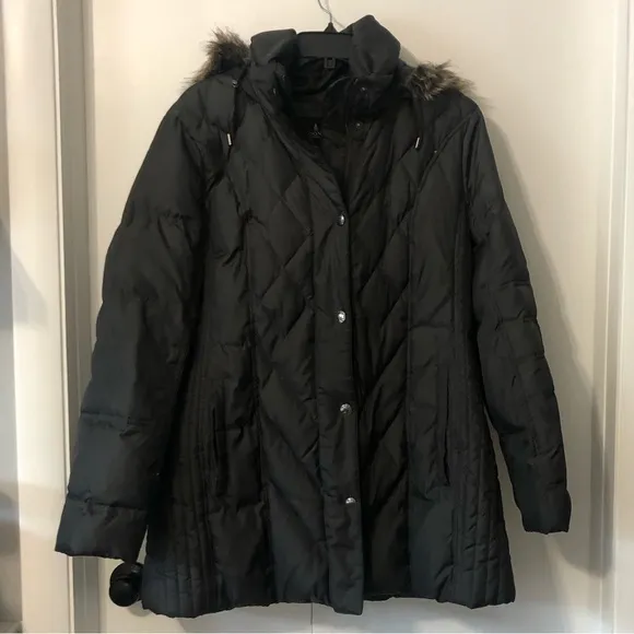 London Fog Hooded Winter Coat Black XL