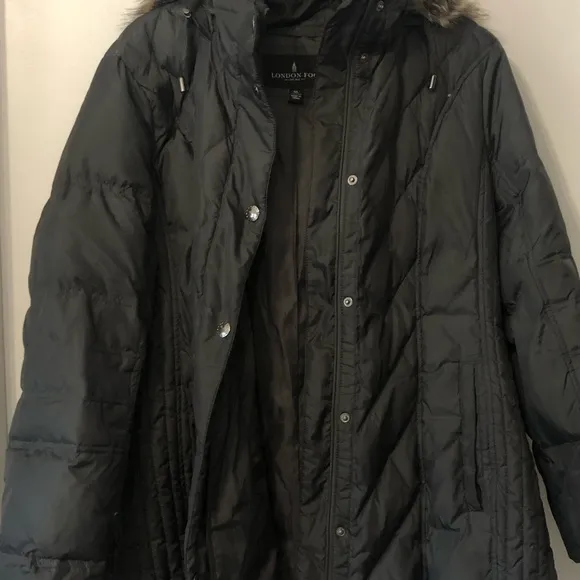 London Fog Hooded Winter Coat Black XL