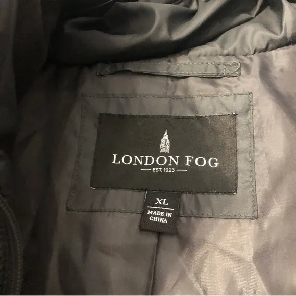 London Fog Hooded Winter Coat Black XL