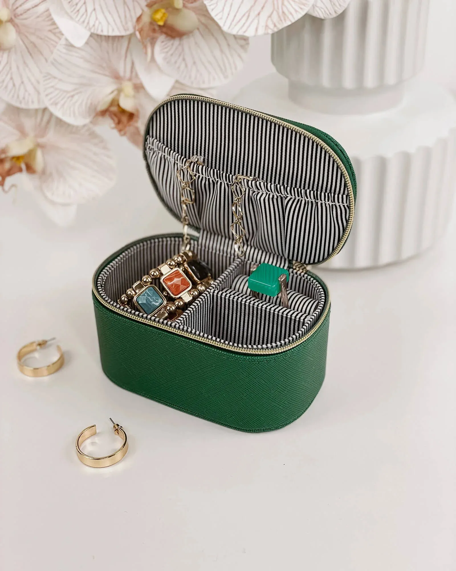LOUENHIDE Olive Jewellery Box - Forest Green