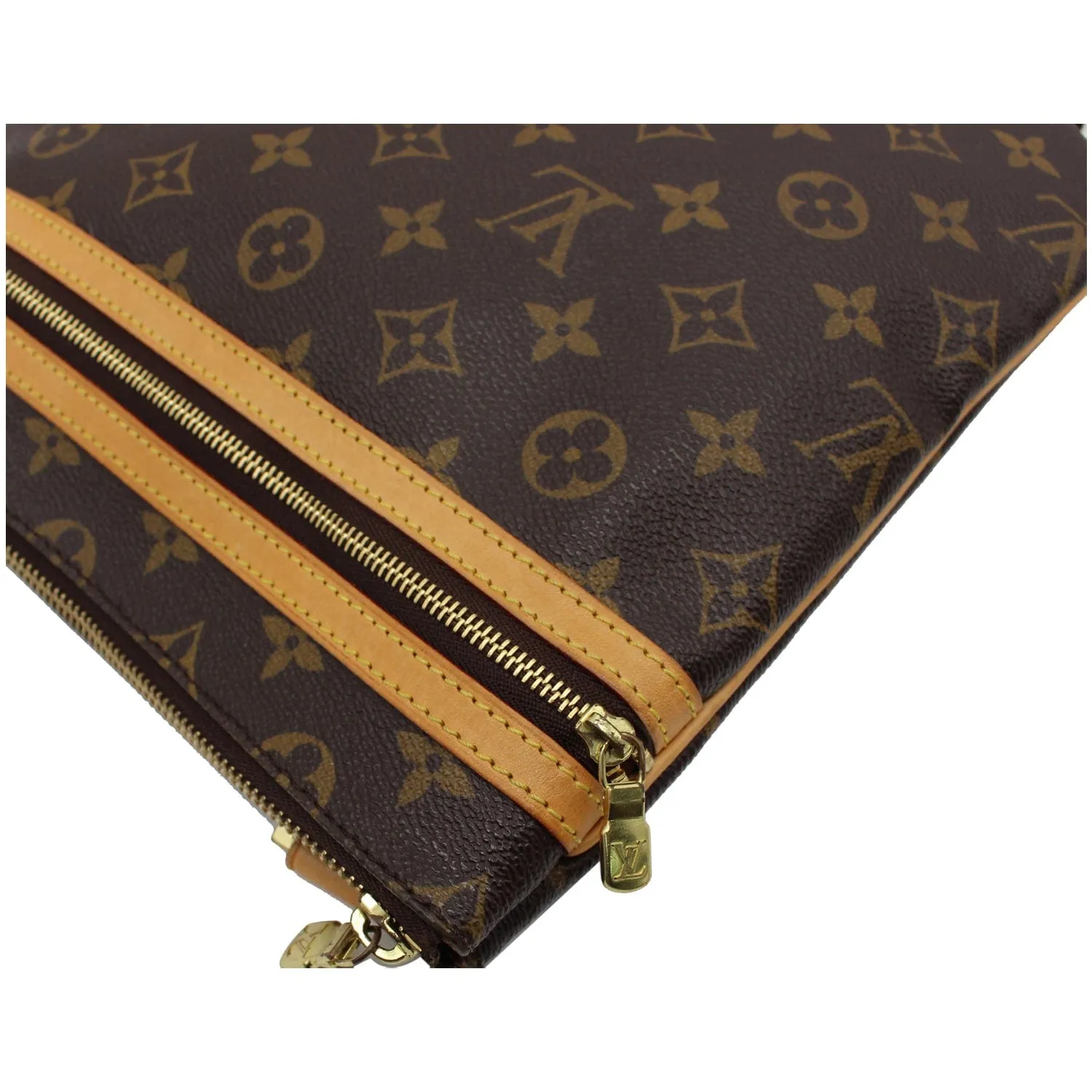 LOUIS VUITTON Bosphore Pochette Monogram Canvas Crossbody Bag Brown