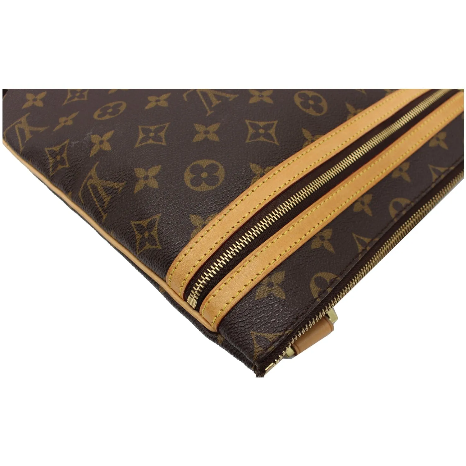 LOUIS VUITTON Bosphore Pochette Monogram Canvas Crossbody Bag Brown