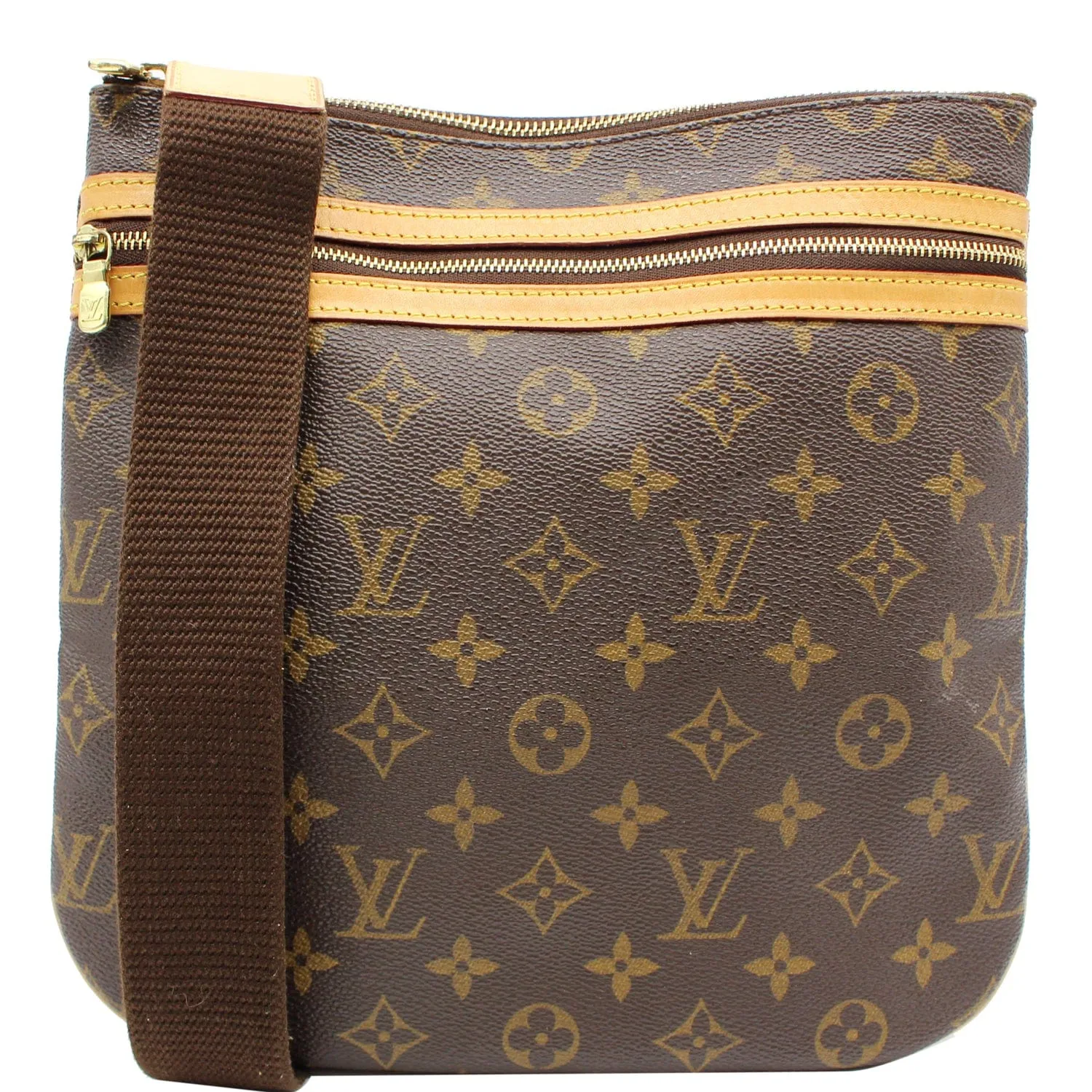 LOUIS VUITTON Bosphore Pochette Monogram Canvas Crossbody Bag Brown