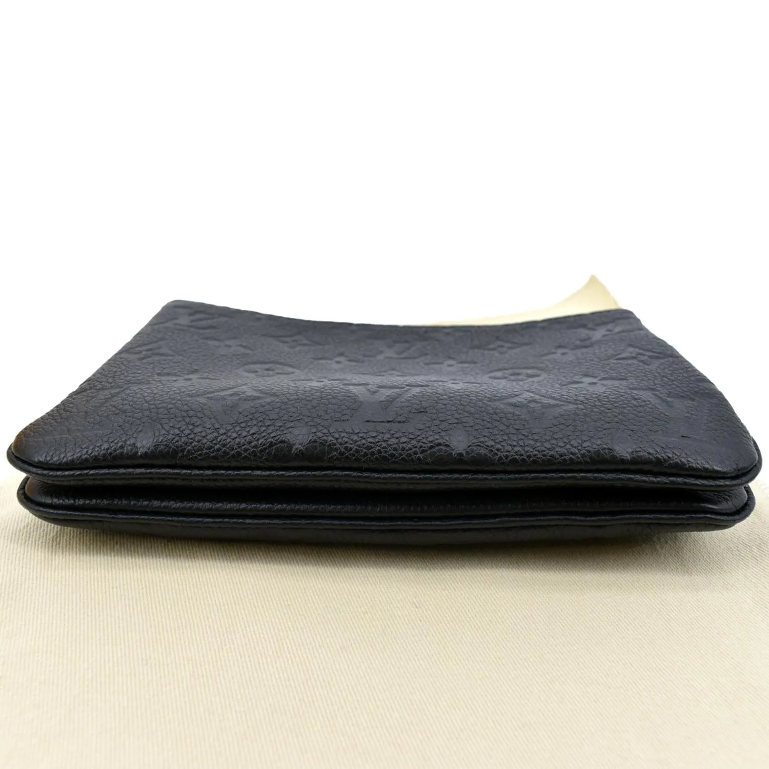 LOUIS VUITTON Double Zip Pochette Monogram Empreinte Crossbody Bag Black