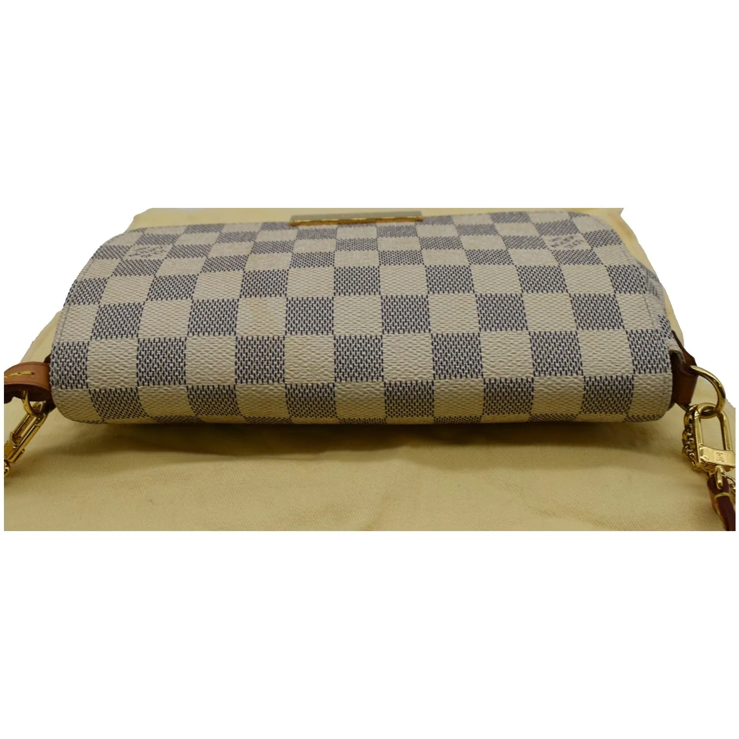 LOUIS VUITTON Favorite PM Damier Azur Crossbody Bag White