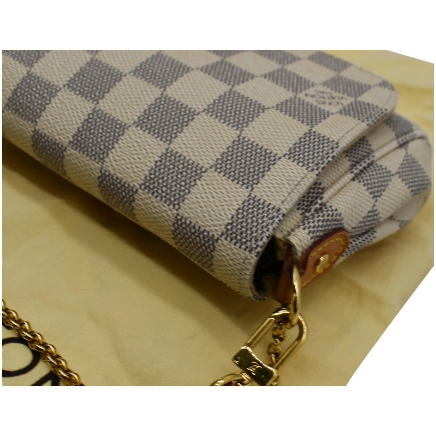 LOUIS VUITTON Favorite PM Damier Azur Crossbody Bag White