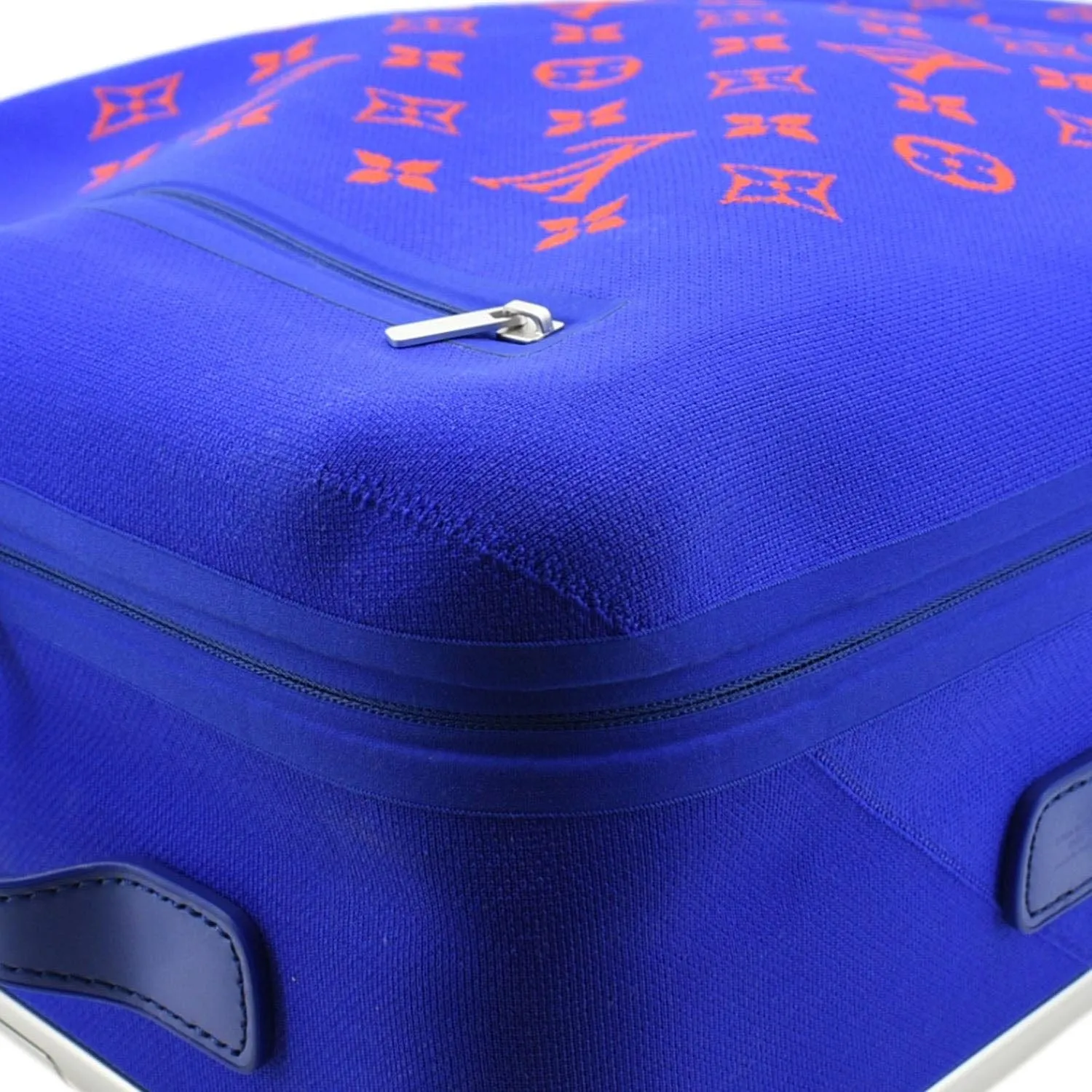 Louis Vuitton Horizon 55 4R Soft Thermoform Knit  Rolling Luggage Travel Bag Blue