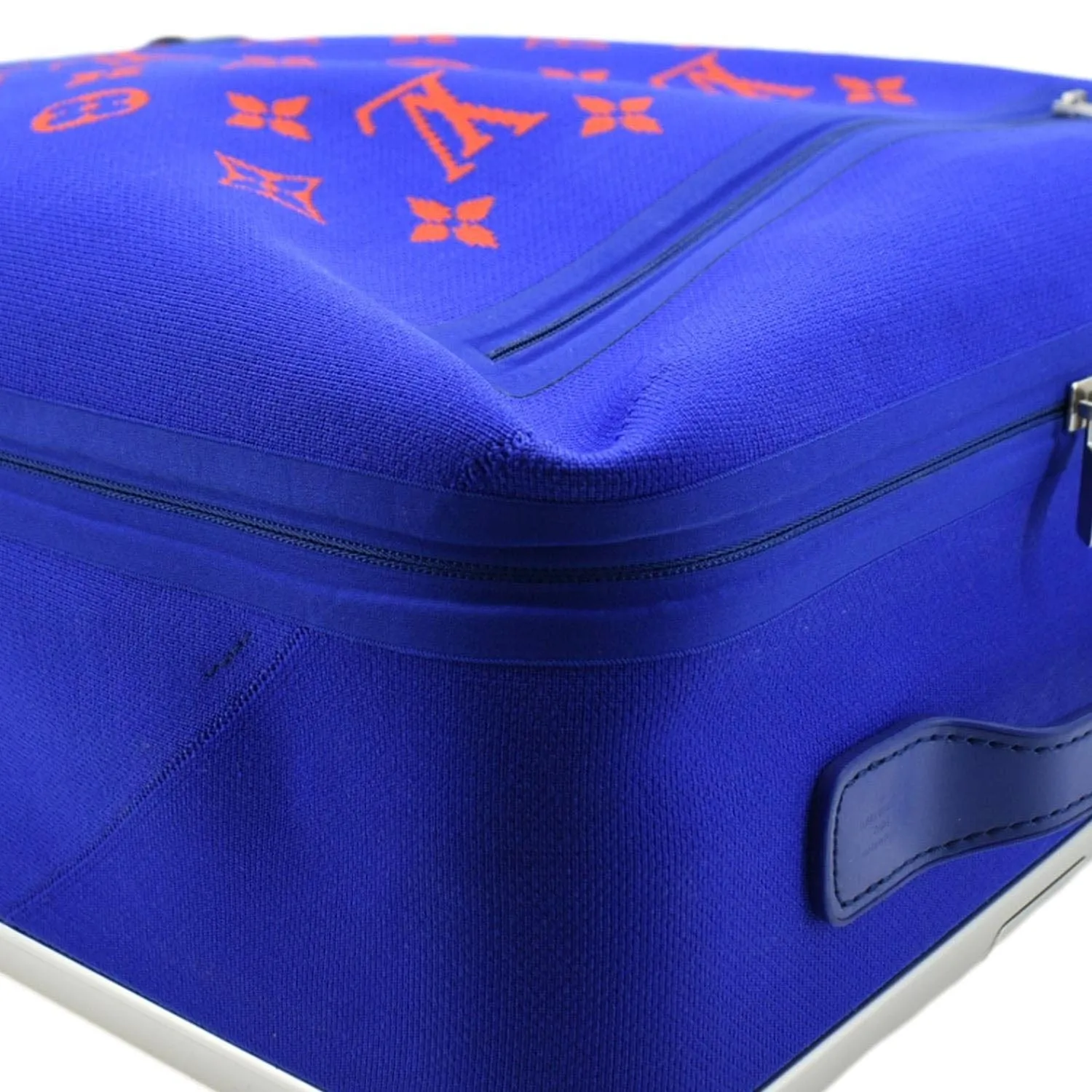 Louis Vuitton Horizon 55 4R Soft Thermoform Knit  Rolling Luggage Travel Bag Blue