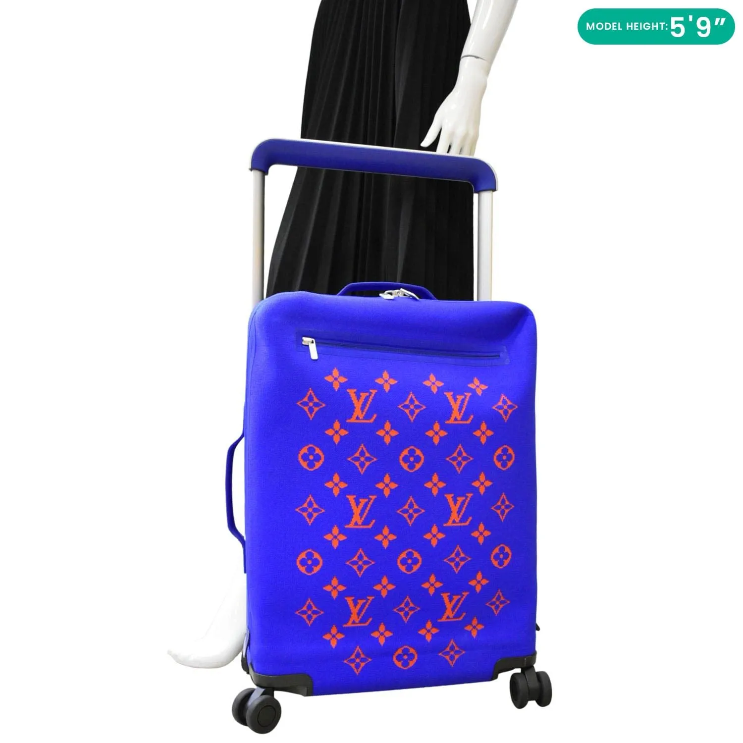 Louis Vuitton Horizon 55 4R Soft Thermoform Knit  Rolling Luggage Travel Bag Blue