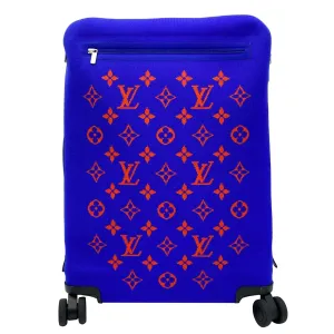 Louis Vuitton Horizon 55 4R Soft Thermoform Knit  Rolling Luggage Travel Bag Blue