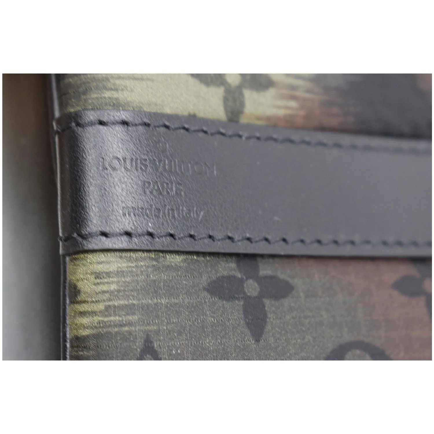 LOUIS VUITTON Keepall 50 Bandouliere Camouflage Nylon Monogram Travel Bag Black