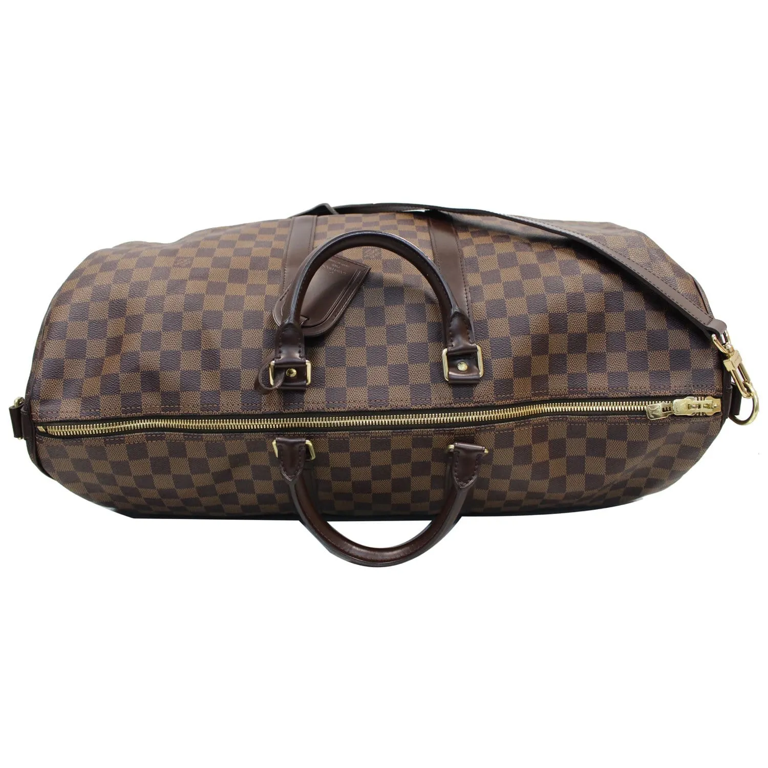 LOUIS VUITTON Keepall Bandouliere 55 Damier Ebene Travel Bag Brown - 20% OFF