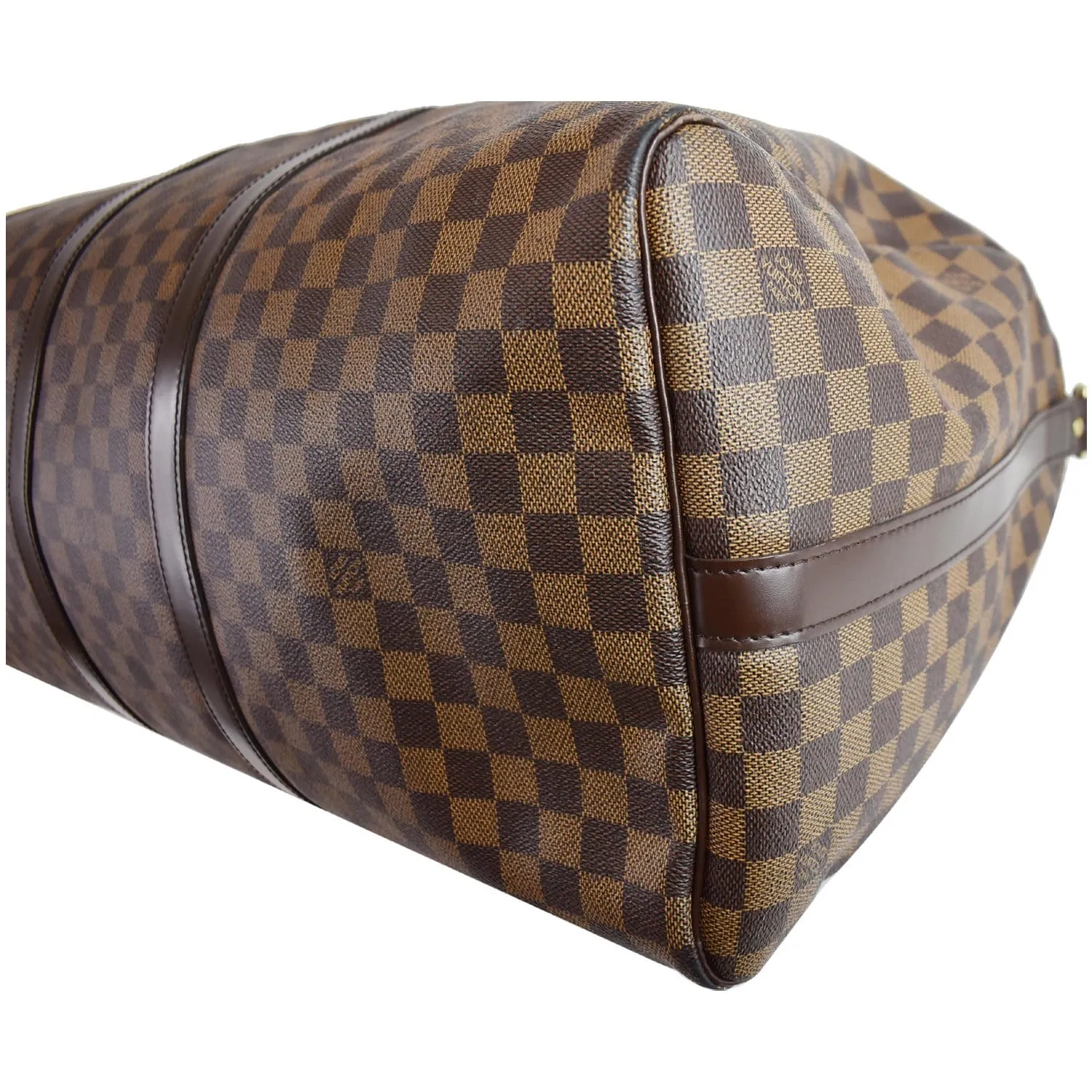 LOUIS VUITTON Keepall Bandouliere 55 Damier Ebene Travel Bag Brown