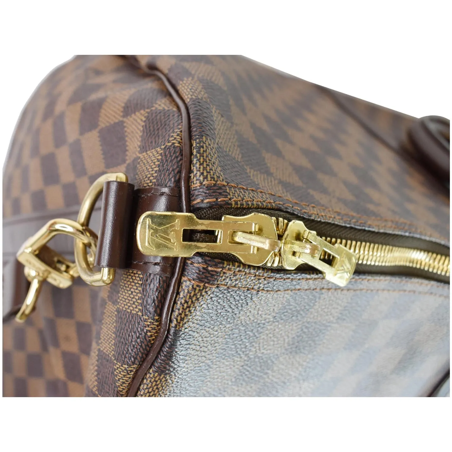 LOUIS VUITTON Keepall Bandouliere 55 Damier Ebene Travel Bag Brown