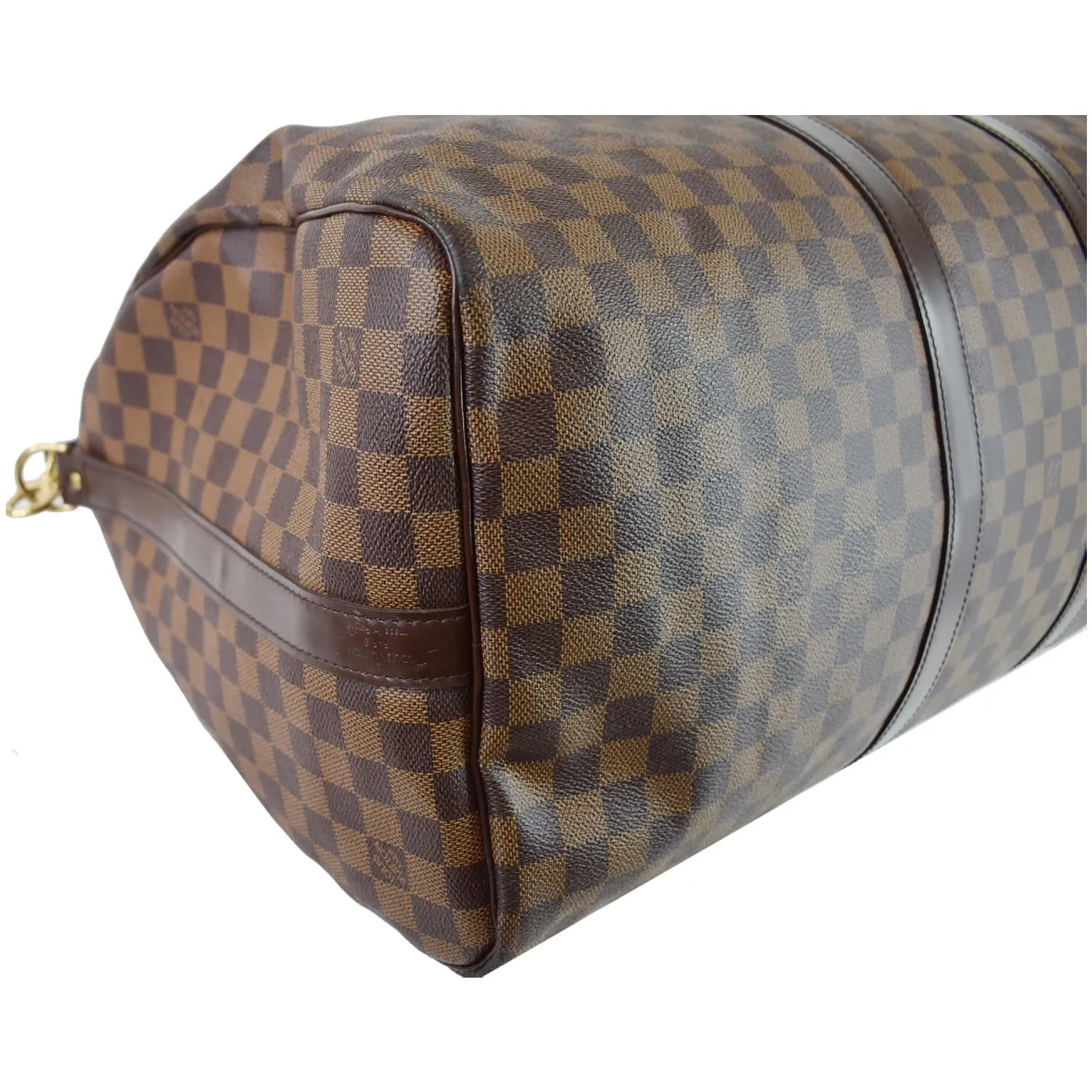LOUIS VUITTON Keepall Bandouliere 55 Damier Ebene Travel Bag Brown