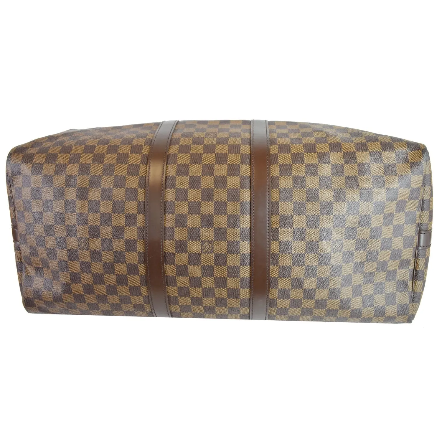 LOUIS VUITTON Keepall Bandouliere 55 Damier Ebene Travel Bag Brown