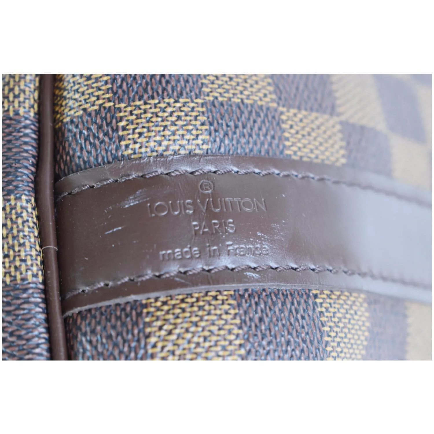 LOUIS VUITTON Keepall Bandouliere 55 Damier Ebene Travel Bag Brown