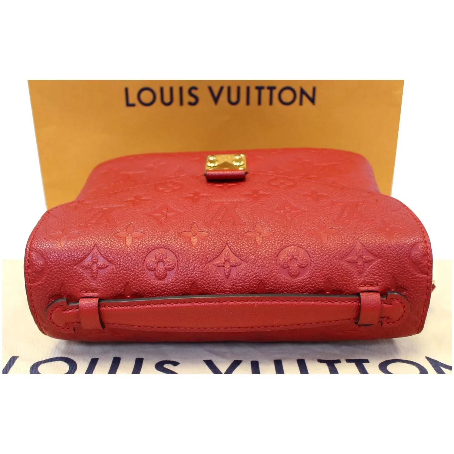 LOUIS VUITTON Metis Pochette Empreinte Leather Crossbody Bag Red