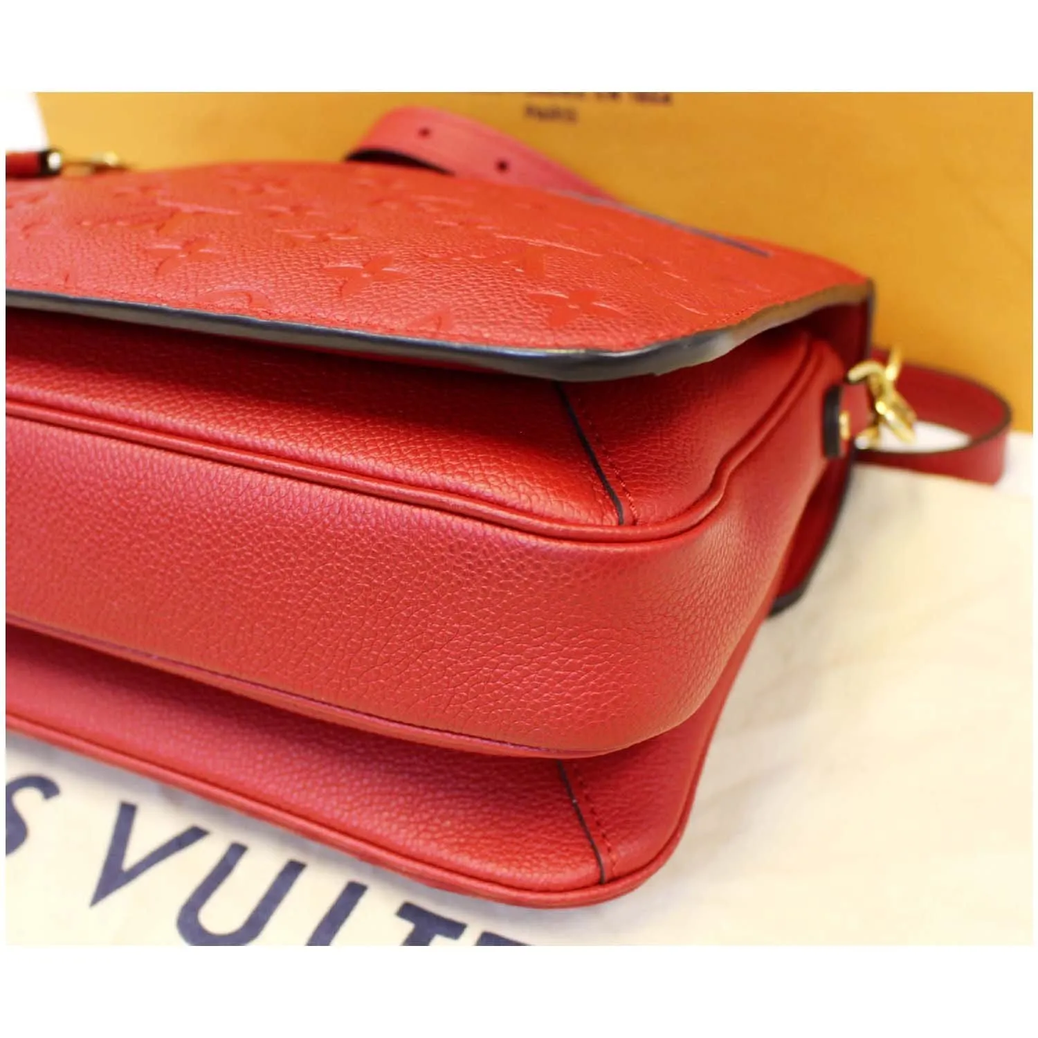 LOUIS VUITTON Metis Pochette Empreinte Leather Crossbody Bag Red