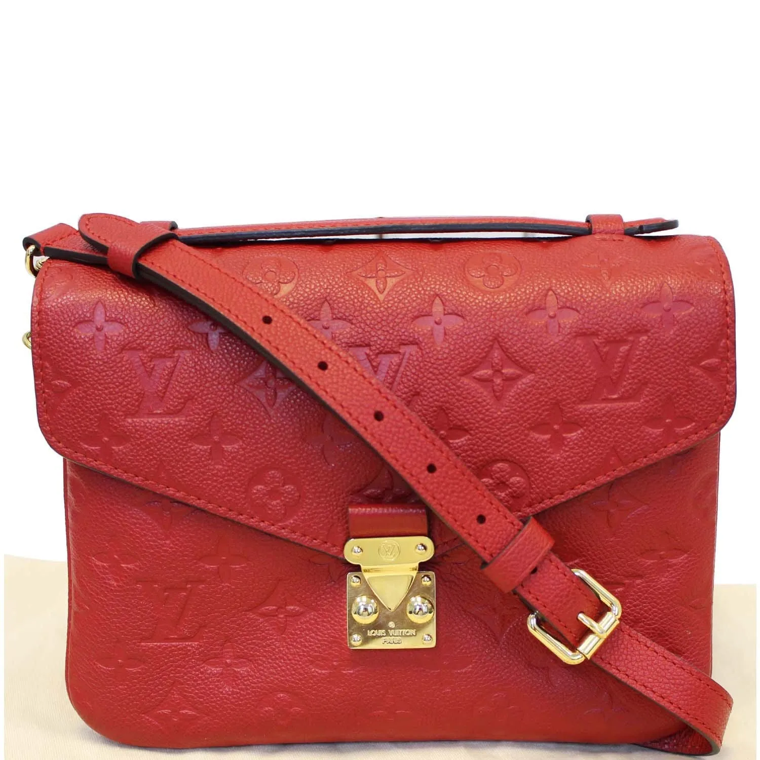 LOUIS VUITTON Metis Pochette Empreinte Leather Crossbody Bag Red