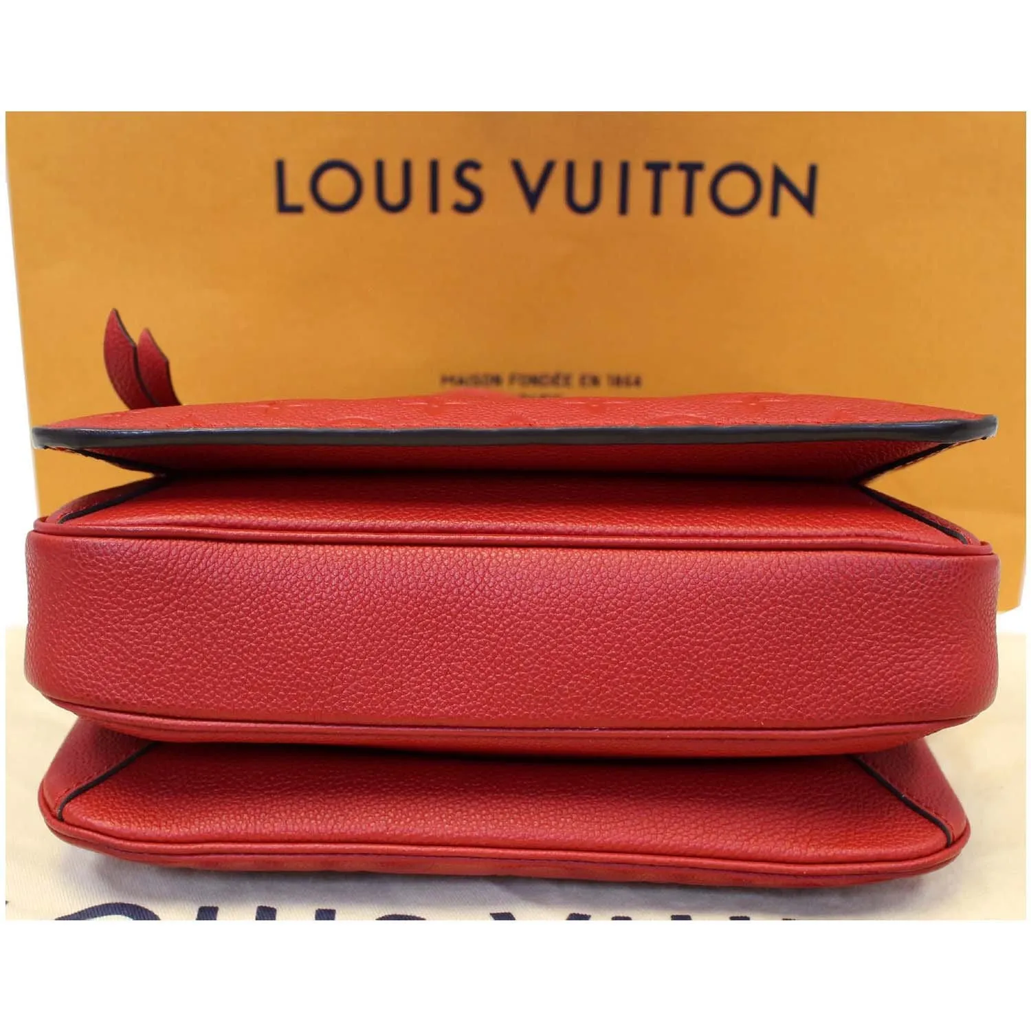 LOUIS VUITTON Metis Pochette Empreinte Leather Crossbody Bag Red