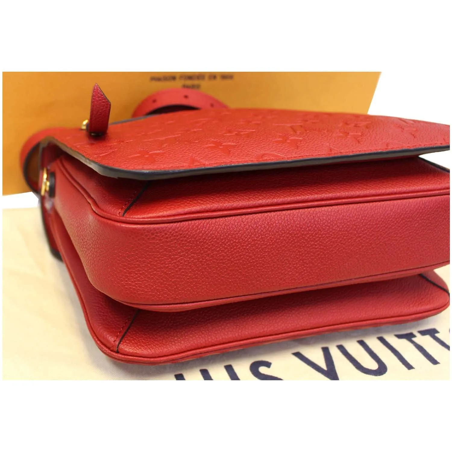 LOUIS VUITTON Metis Pochette Empreinte Leather Crossbody Bag Red